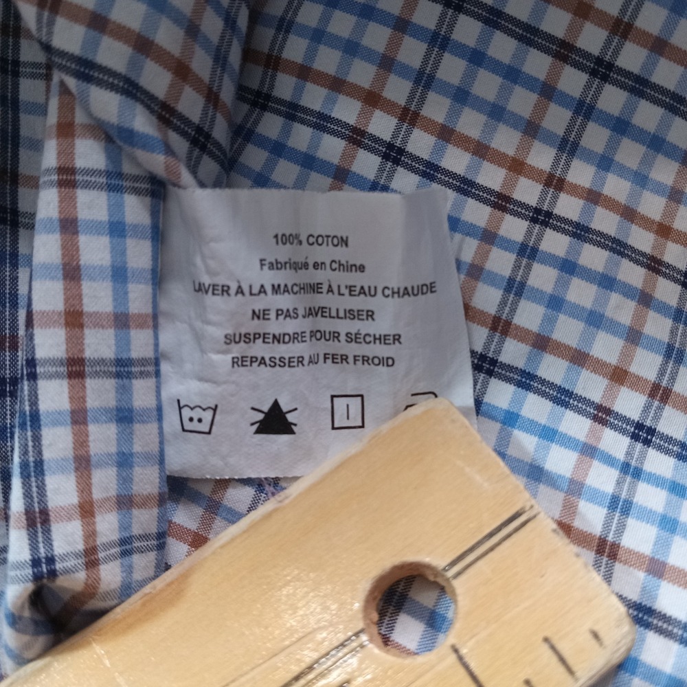 David Donahue Long Sleeve Button Up Shirt Men's 34/35 Blue - Picture 5 of 10